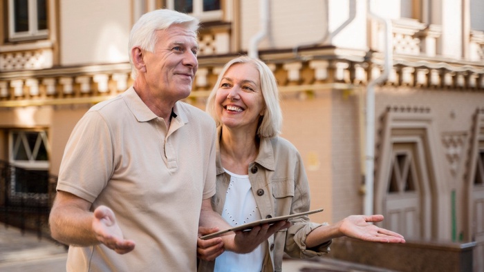 Mature couple enjoying a cultural day out together