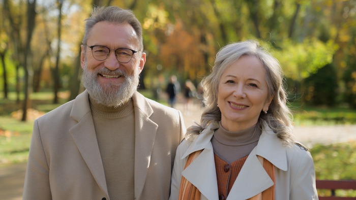 A couple over 50 enjoying time together outdoors