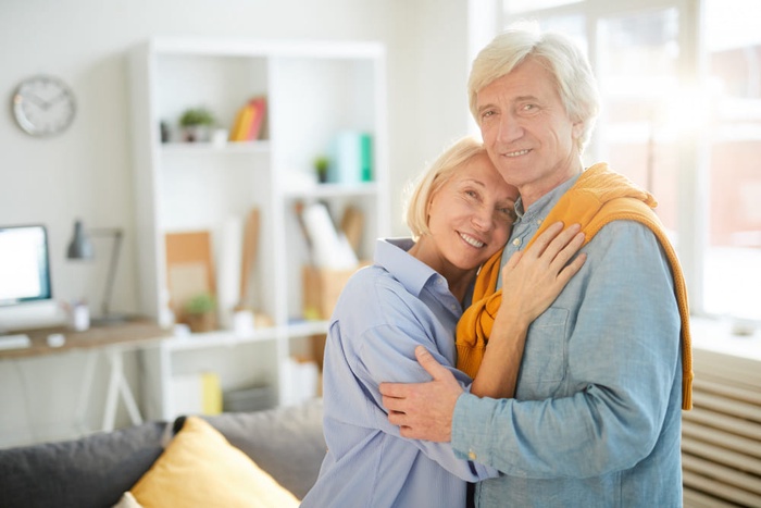 senior couple in the sunlight