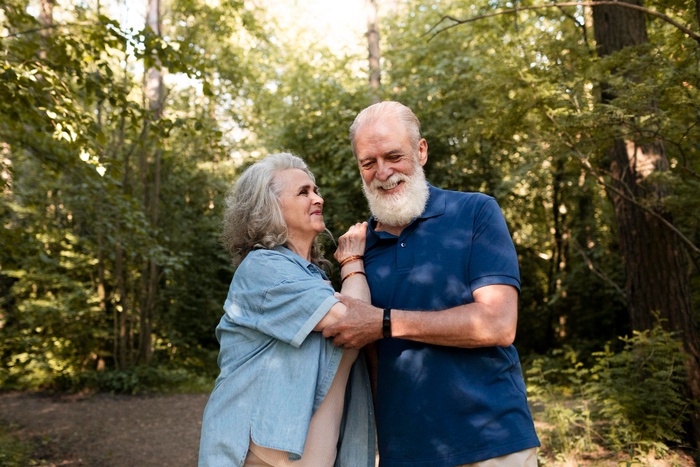 Couple over 50 enjoying time together outdoors